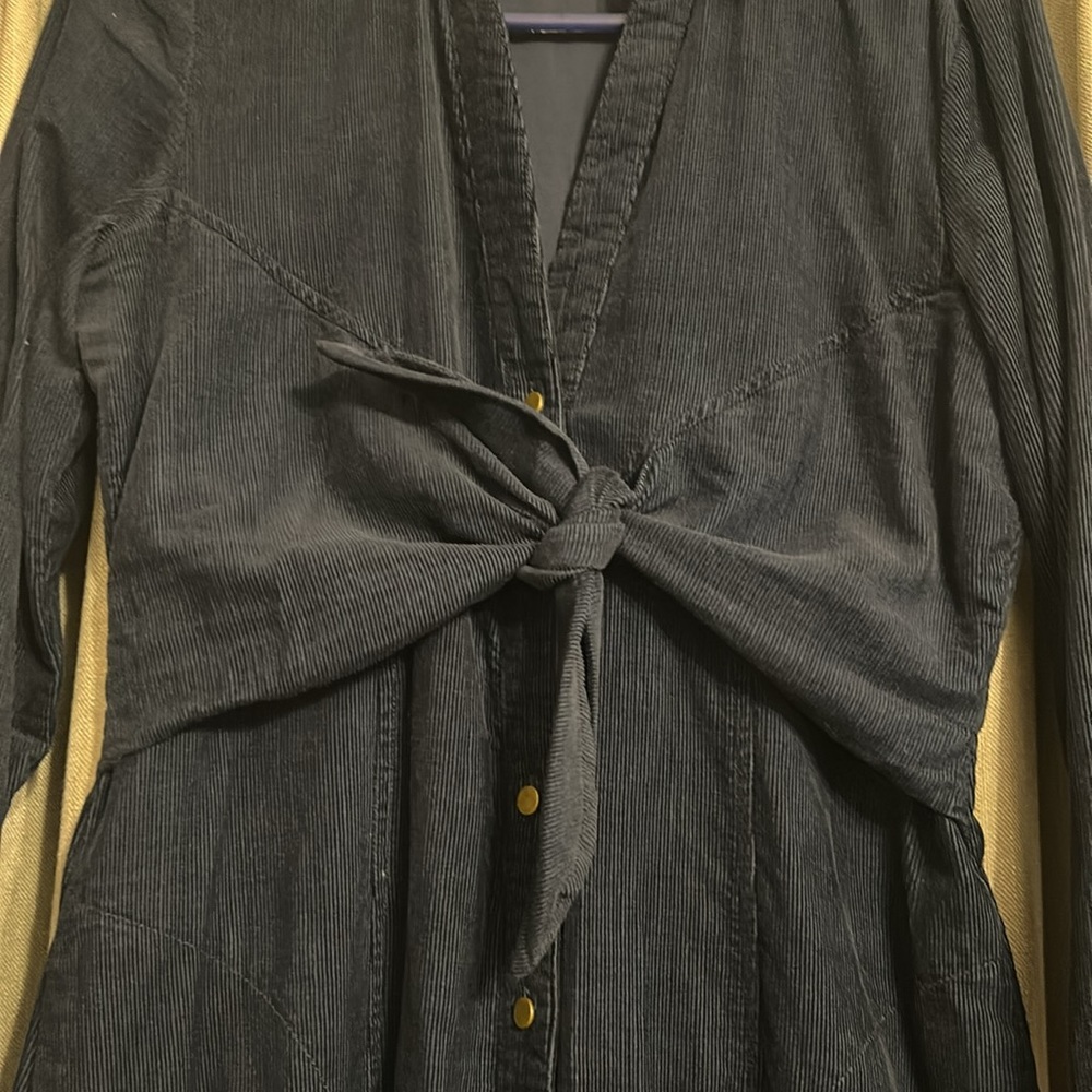 Navy corduroy dress - Picture 2 of 5